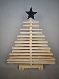 Log Christmas Tree Ornament, Wooden Branch-Shaped Storage Rack, Desk/Living Room Decor, Iron Star Tree, DIY Hand-Painted Blank Canvas
