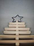 Log Christmas Tree Ornament, Wooden Branch-Shaped Storage Rack, Desk/Living Room Decor, Iron Star Tree, DIY Hand-Painted Blank Canvas