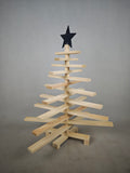 Log Christmas Tree Ornament, Wooden Branch-Shaped Storage Rack, Desk/Living Room Decor, Iron Star Tree, DIY Hand-Painted Blank Canvas
