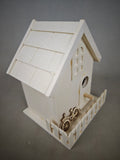 Retro white wooden birdhouse, miniature bicycle garden decoration, outdoor hanging bird feeder, creative small house bird nest, gardening gift