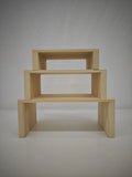 Minimalist Wooden Display Shelf, Bench-Style Showcase Rack, Desktop Miniature Figurine / Small Item Display Base, Handmade DIY Craft Materials