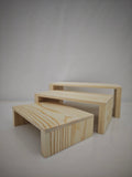 Minimalist Wooden Display Shelf, Bench-Style Showcase Rack, Desktop Miniature Figurine / Small Item Display Base, Handmade DIY Craft Materials
