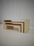 Minimalist Wooden Display Shelf, Bench-Style Showcase Rack, Desktop Miniature Figurine / Small Item Display Base, Handmade DIY Craft Materials