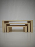 Minimalist Wooden Display Shelf, Bench-Style Showcase Rack, Desktop Miniature Figurine / Small Item Display Base, Handmade DIY Craft Materials