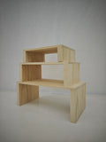 Minimalist Wooden Display Shelf, Bench-Style Showcase Rack, Desktop Miniature Figurine / Small Item Display Base, Handmade DIY Craft Materials