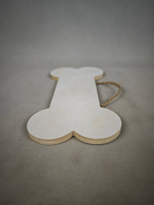 Wooden bone-shaped decorative tag, pet-themed wooden pendant, white blank dog name tag, home wall decoration, DIY graffiti craft material