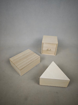 Log storage box - Square drawer / Triangular flip cover / Floor and ceiling lid wooden box - Desktop small item organizing box - Jewelry packaging box - DIY handmade blank template