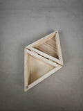Log storage box - Square drawer / Triangular flip cover / Floor and ceiling lid wooden box - Desktop small item organizing box - Jewelry packaging box - DIY handmade blank template