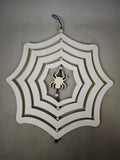 Halloween Wooden Spider Web Hanging Ornament, 3D Spider Pendant, Christmas Snowflake Decorative Hanger, Vase Decoration Wooden Sign, Holiday Party Decor