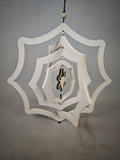 Halloween Wooden Spider Web Hanging Ornament, 3D Spider Pendant, Christmas Snowflake Decorative Hanger, Vase Decoration Wooden Sign, Holiday Party Decor