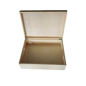 Solid Wood Keepsake Memory Storage Box Hinged Lid Personalizable Memento Gift Box