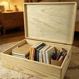 Solid Wood Keepsake Memory Storage Box Hinged Lid Personalizable Memento Gift Box