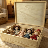Solid Wood Keepsake Memory Storage Box Hinged Lid Personalizable Memento Gift Box