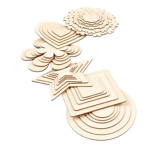 Assorted Unfinished Natural Wood Cutout Shapes Bulk DIY Craft Blank Wooden Shape Set Chunky shapes