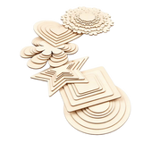Assorted Unfinished Natural Wood Cutout Shapes Bulk DIY Craft Blank Wooden Shape Set Chunky shapes