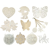 Assorted Unfinished Natural Wood Cutout Shapes Bulk DIY Craft Blank Wooden Shape Set Chunky shapes