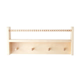 Wooden Shelf with Hooks Wall Mount Multi-Purpose Storage Rack Home Decor Organizer