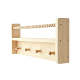 Wooden Shelf with Hooks Wall Mount Multi-Purpose Storage Rack Home Decor Organizer