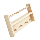 Wooden Shelf with Hooks Wall Mount Multi-Purpose Storage Rack Home Decor Organizer