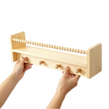 Wooden Shelf with Hooks Wall Mount Multi-Purpose Storage Rack Home Decor Organizer