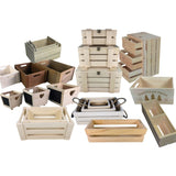 Wooden Storage Crate & Bin  Stackable Wood Organizer Box for Home Bedroom Kitchen Décor Flat packing crate