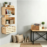 Wooden Storage Crate & Bin  Stackable Wood Organizer Box for Home Bedroom Kitchen Décor Flat packing crate