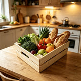 Wooden Storage Crate & Bin  Stackable Wood Organizer Box for Home Bedroom Kitchen Décor Flat packing crate